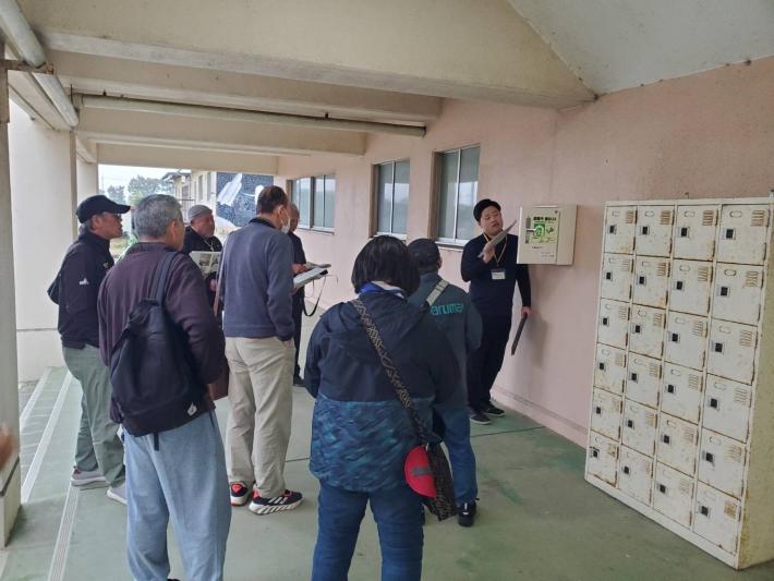 藤代中学校での訓練の様子