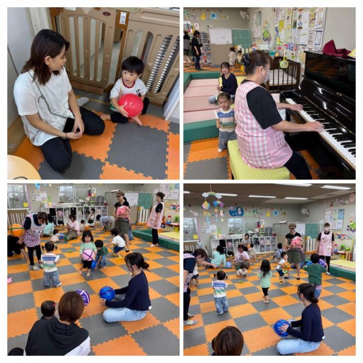 ボール遊びをする様子