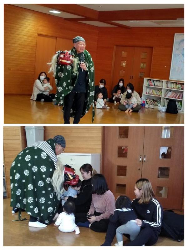 白山での獅子舞の写真