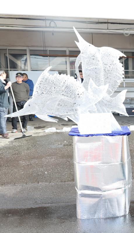 かじきの氷彫刻