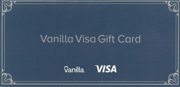 Visaギフトカード内封筒。「Vanilla Visa Gift Card」と書かれています。