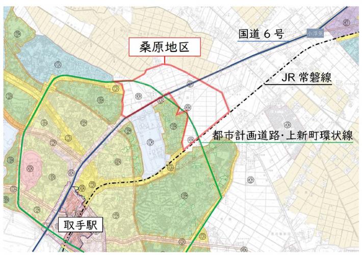 桑原地区を中心とした都市計画図の画像