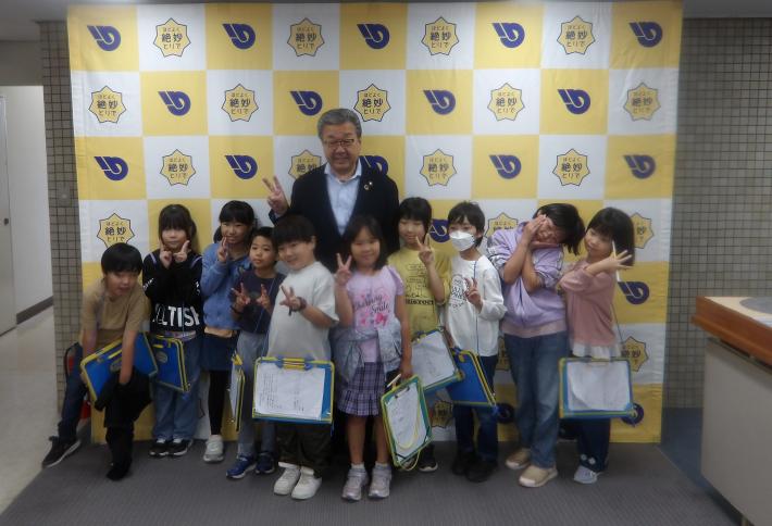 市長と記念撮影