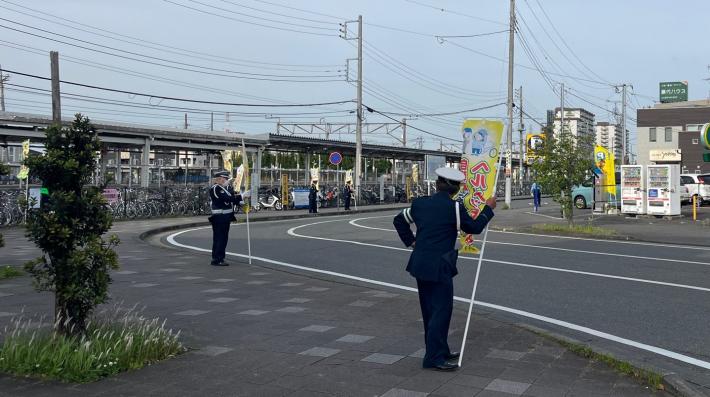 藤代駅南口での街頭キャンペーンの様子