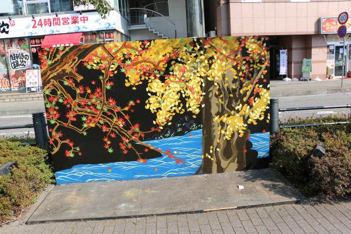 壁画「花河図（秋）」画像