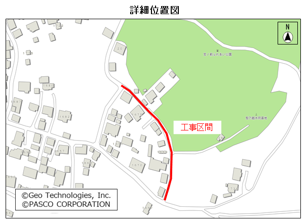 工事場所の詳細の案内図です。