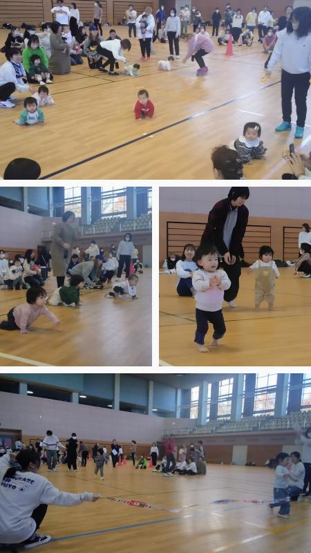 ハイハイレースと、かけっこの様子