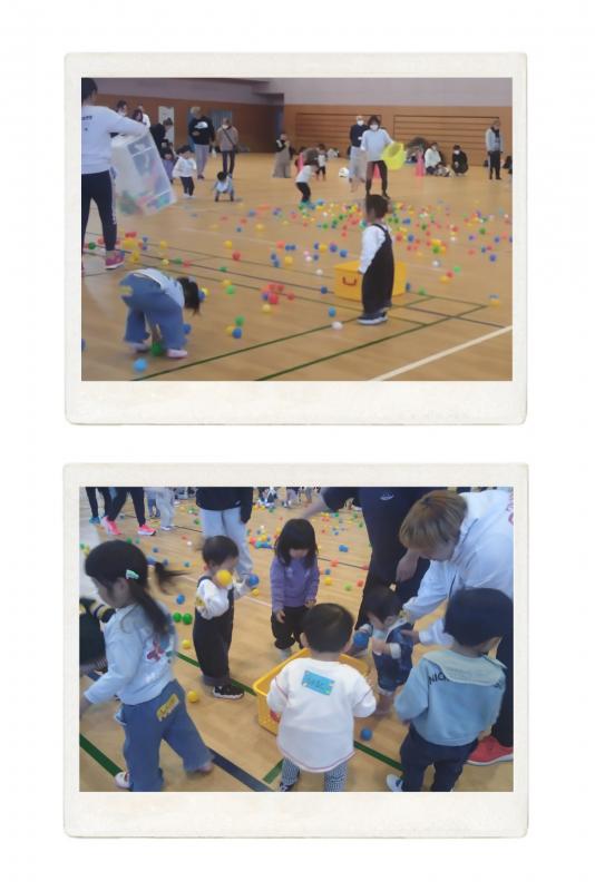 にじいろボール入れの様子
