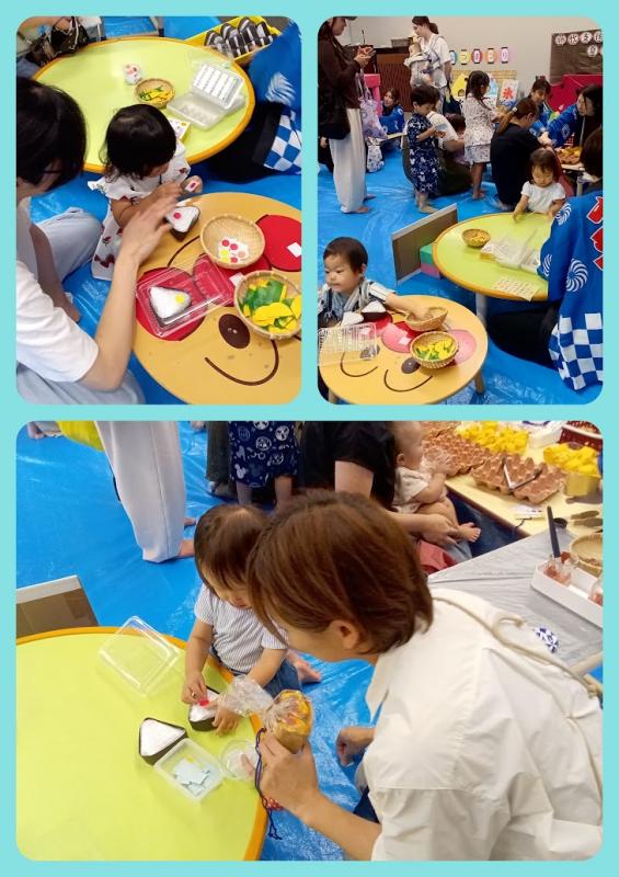 おにぎりを作っている写真