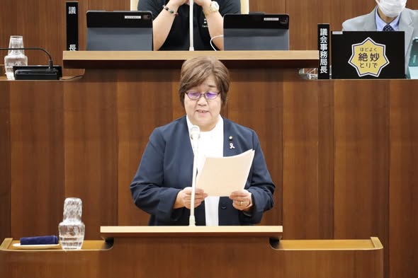 古谷議員の一般質問の様子