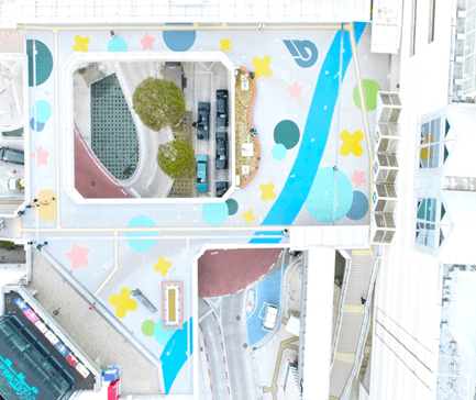 6社総交公区第1-11号取手駅西口ペデストリアンデッキ床版舗装工事の写真