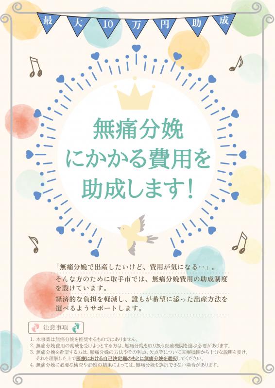 取手市無痛分娩費用助成チラシ