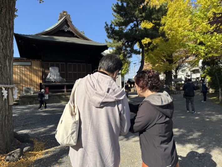 八坂神社で撮影している様子