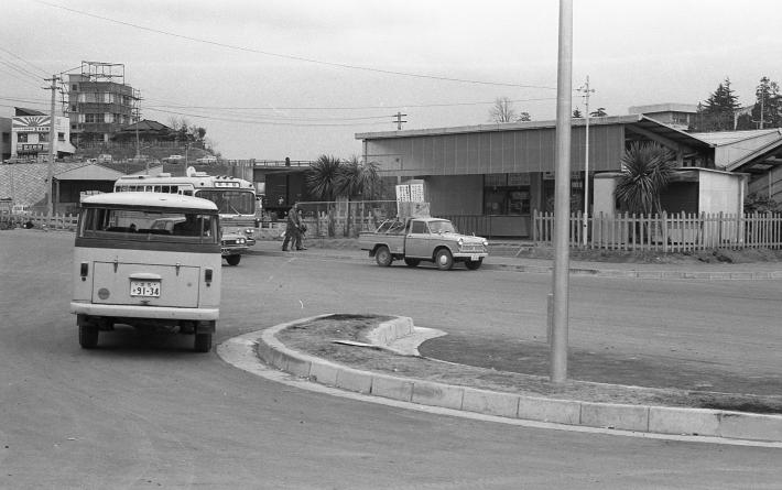 昭和40年代に撮影した取手駅西口前のロータリーの写真