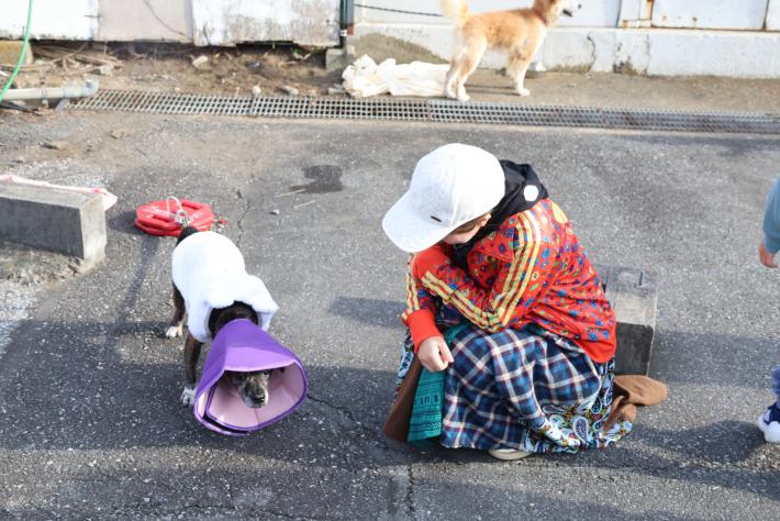 保護者に座って話しかけるさくらまやさん