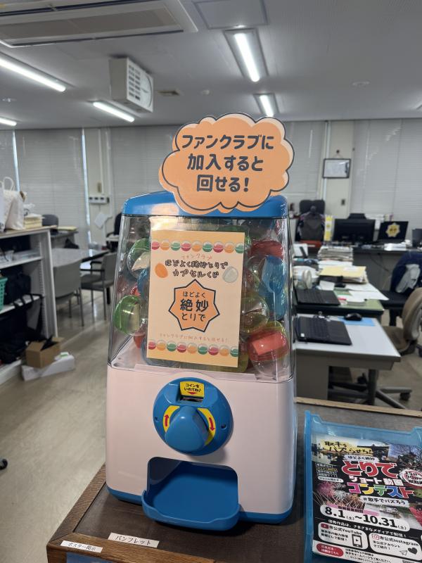 窓口にカプセルくじが置かれている様子