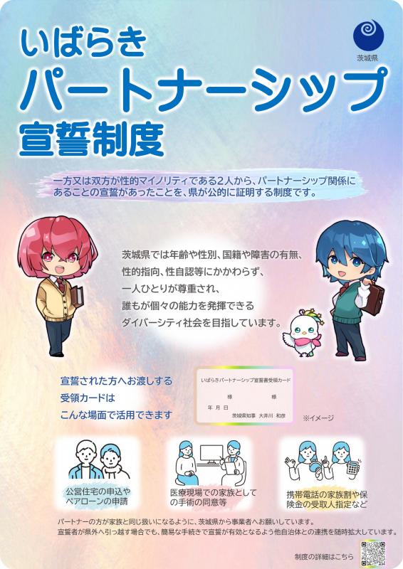 いばらきパートナーシップ宣誓制度チラシ（おもて面）