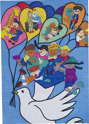 平和なまち絵画コンテスト2025年2-1「池田直矢さん」の作品