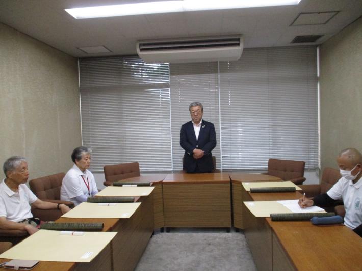 市長挨拶の様子です