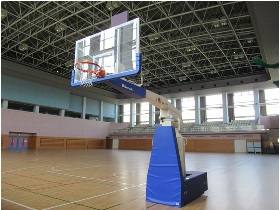取手グリーンスポーツセンターに設置されたバスケットゴールの写真